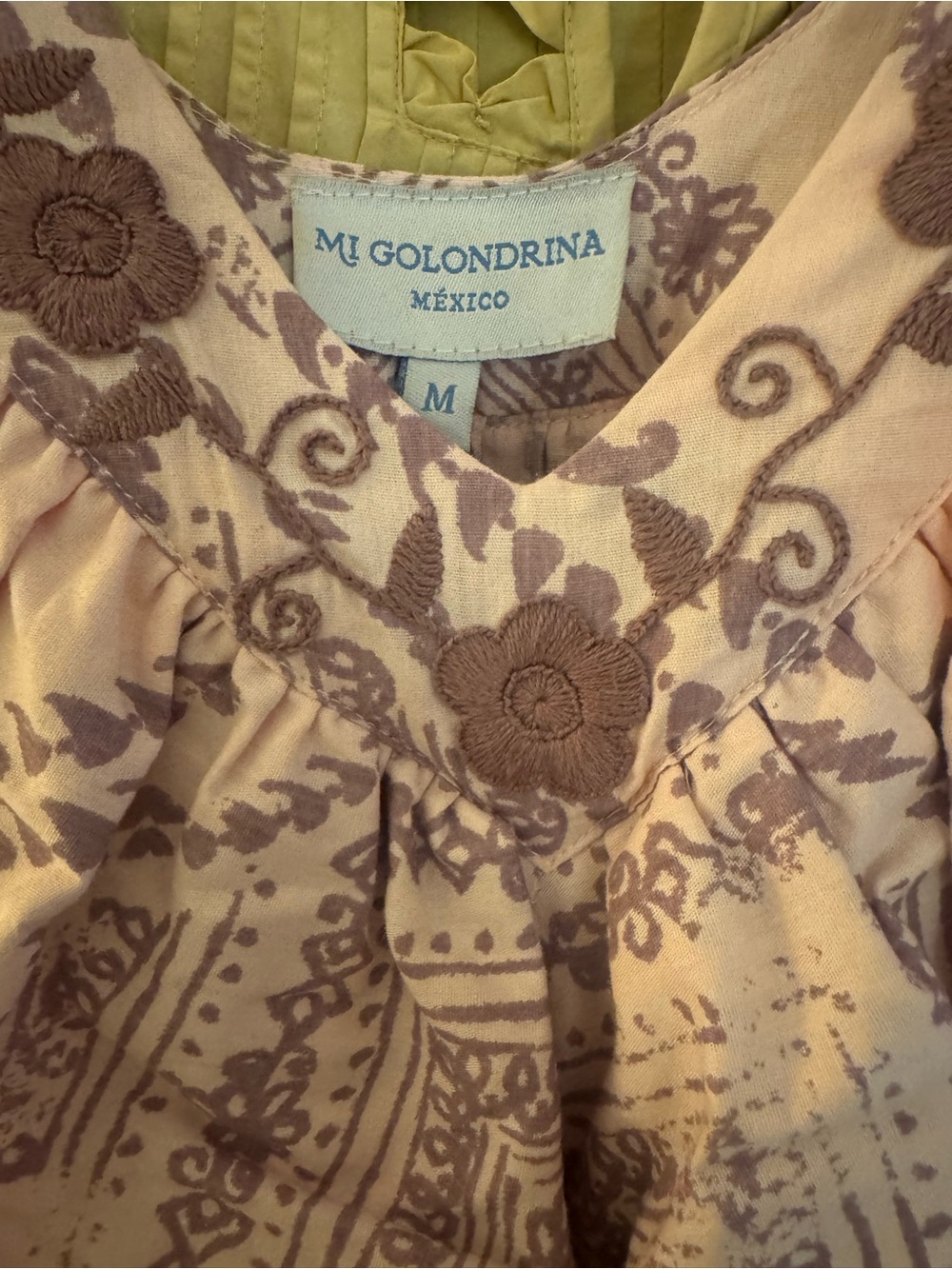 Mi Golondrina Pink Floral Embroidered V-Neck Top - Picture 2 of 5
